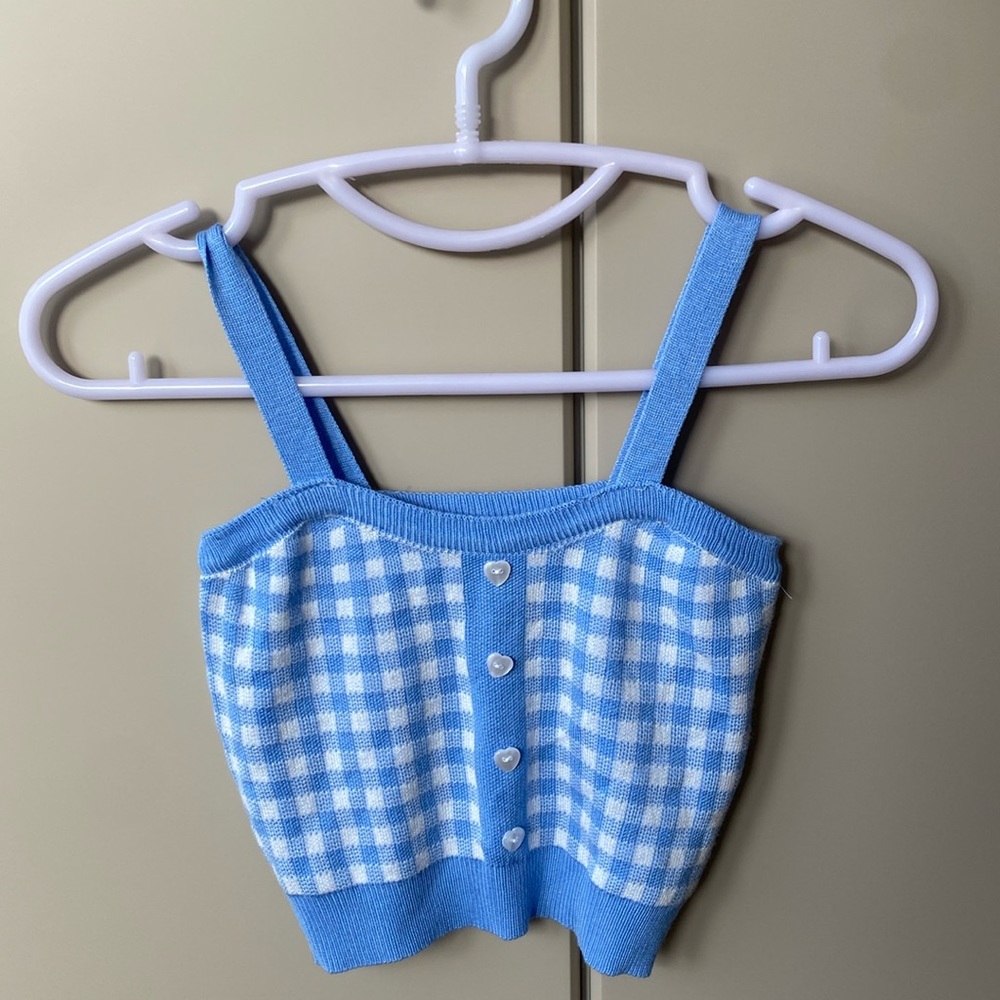Sky blue crop tank